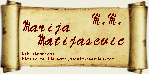 Marija Matijašević vizit kartica